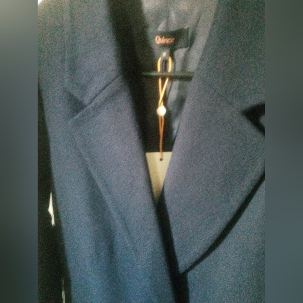 Quince Italian Wool Long Classic Coat. Navy. Small. Perfect Condition. - Picture 9 of 17